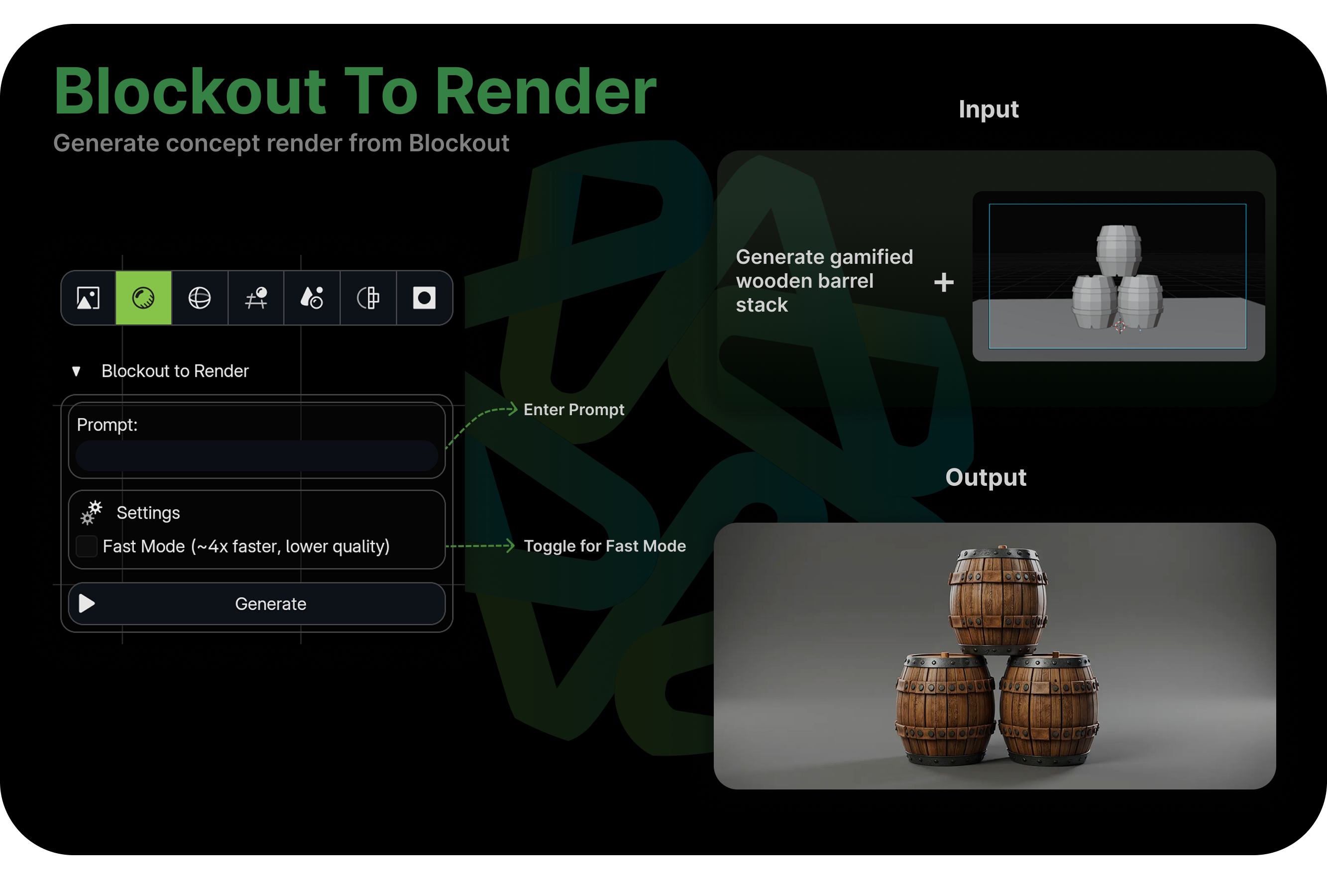 Blockout to Render interface
