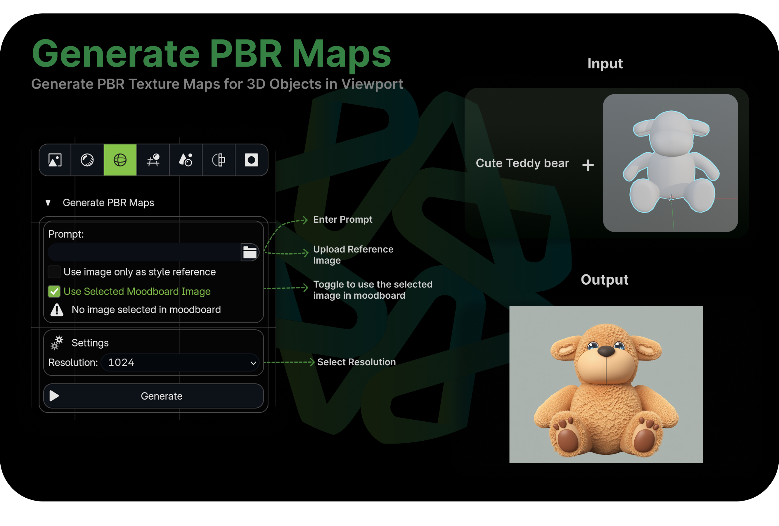 PBR Map Generation interface