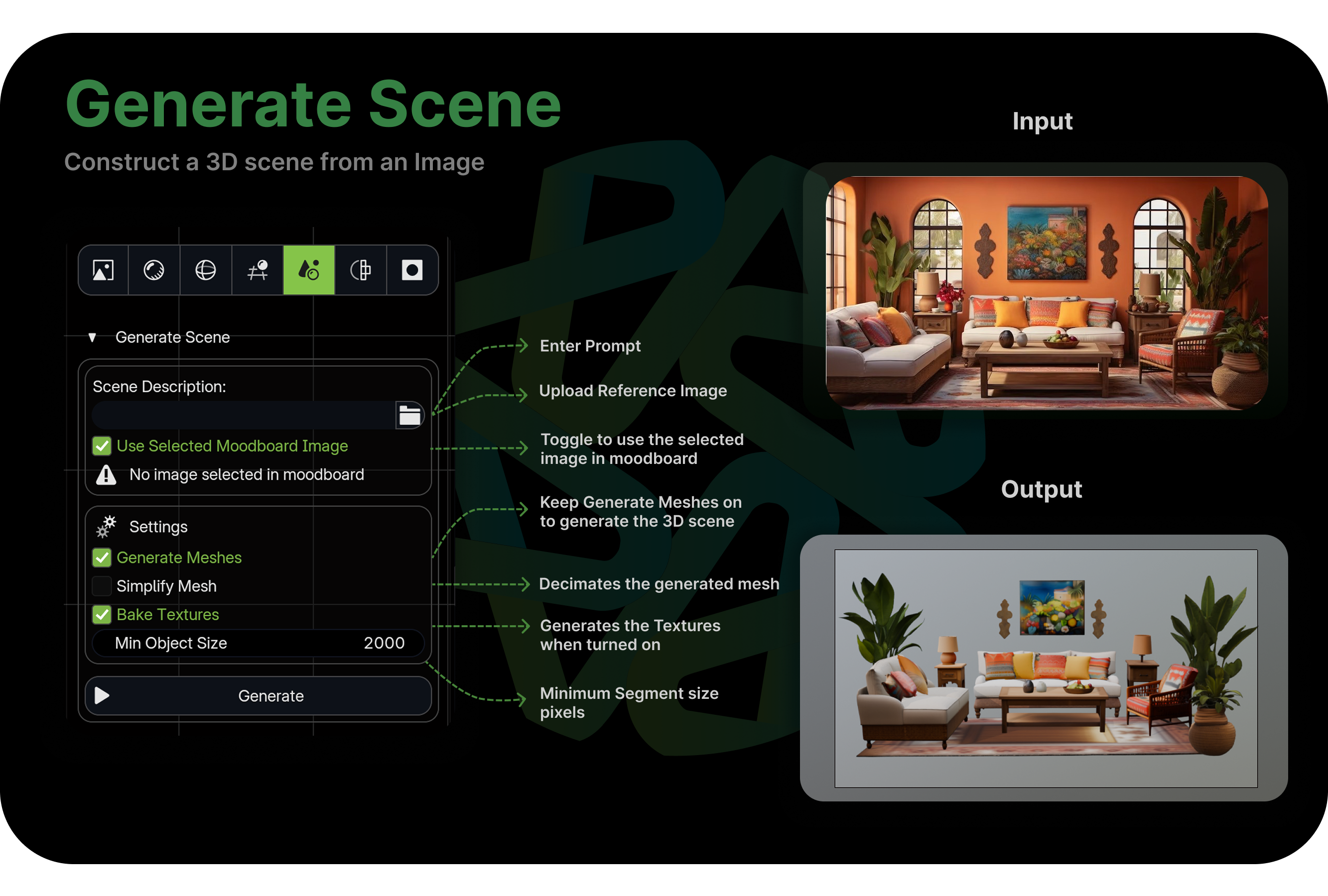 Generate Scene interface