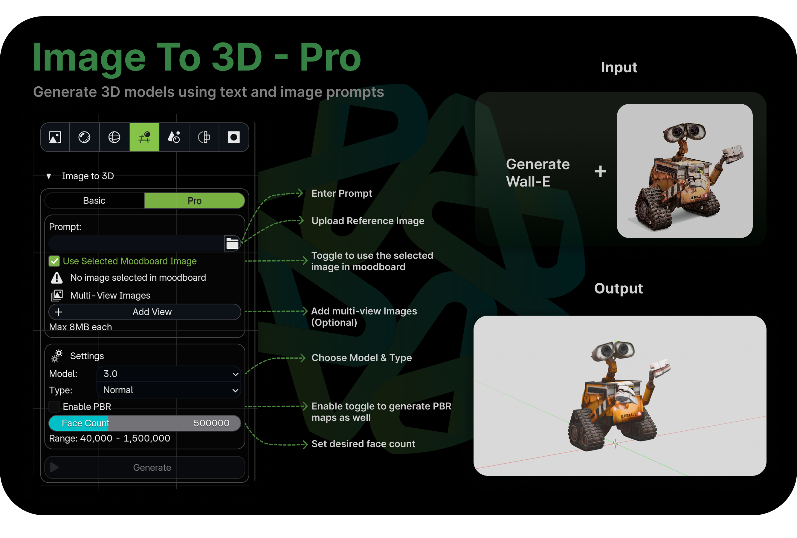 Image to 3D — Pro tier
